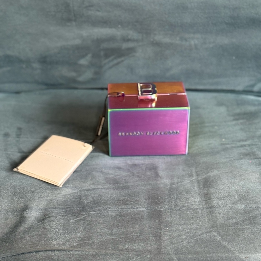 Brandon Blackwood Iridescent Mini Metal Minaudire Statement Piece - Picture 2 of 10